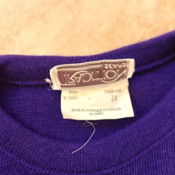 Vintage Purple Floral Tunic Sweater Cottagecore Academia 90s 1990s Knit … - Picture 2 of 10